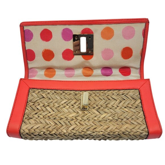 Kate Spade Folly Beach Makenzi Sea Grass Clutch Purse Woven Natural 11"x6.5" - Picture 5 of 12